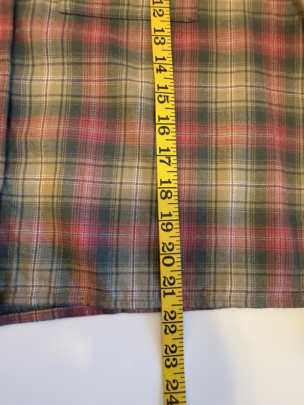 Lands’ End Pink Green Plaid Cropped Button Down Shirt Preppy M - Picture 8 of 8